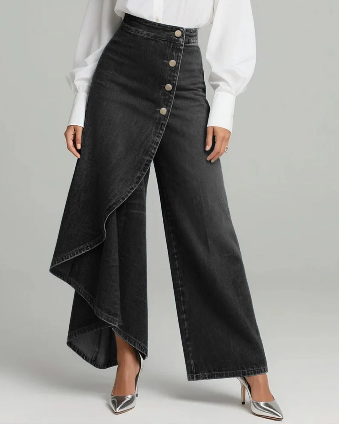 Abigail | Slim Fit Denim Wrap Design Jeans