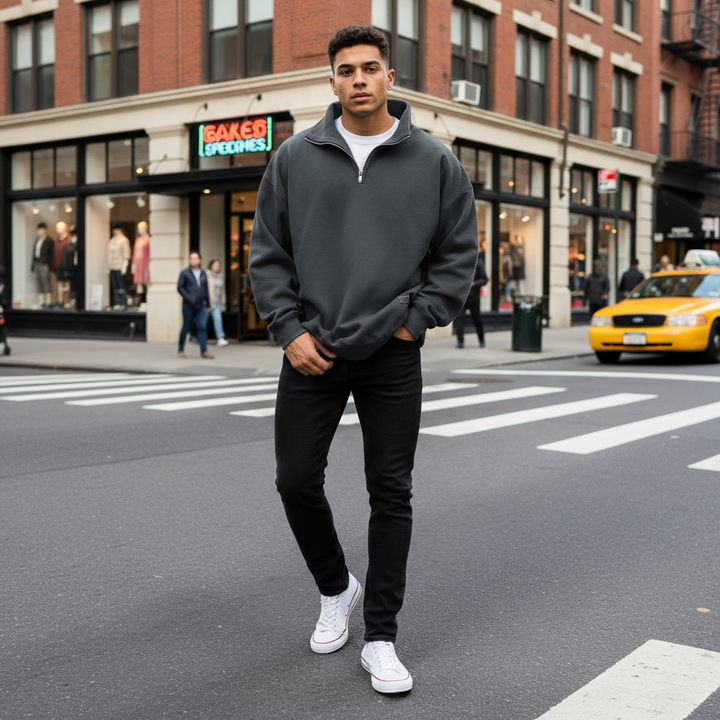 Liam - Fleece Sweater with Stand Collar