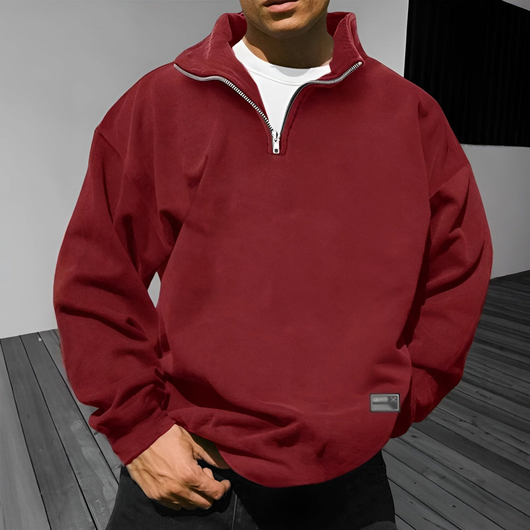 Liam - Fleece Sweater with Stand Collar