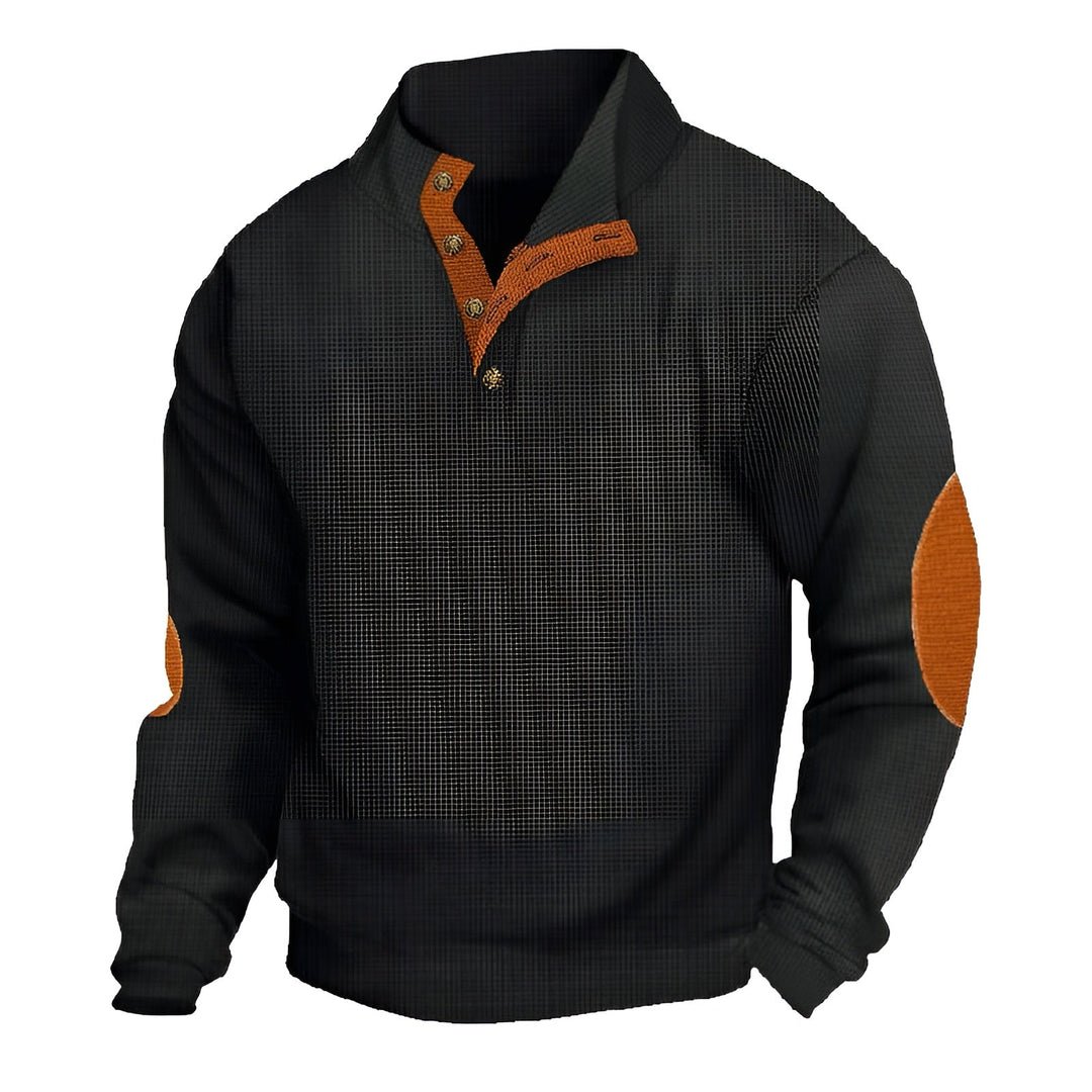 Noah - Outdoor Waffle Sweater with Stand Collar