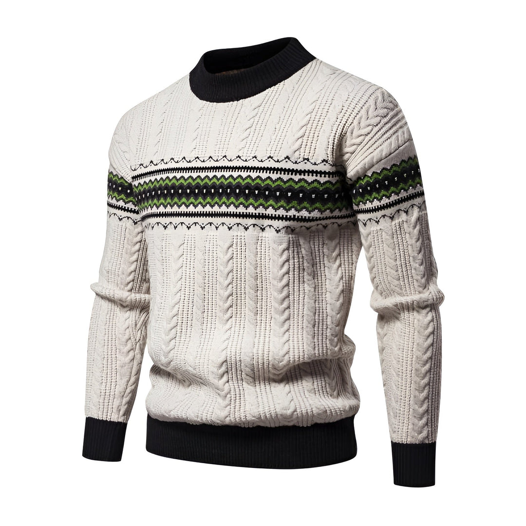 Henry - Men's Vintage Colourblock Jacquard Pullover