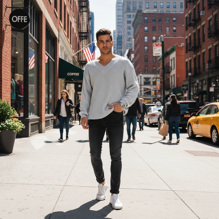 Benjamin - Vintage V-Neck Knit Sweater