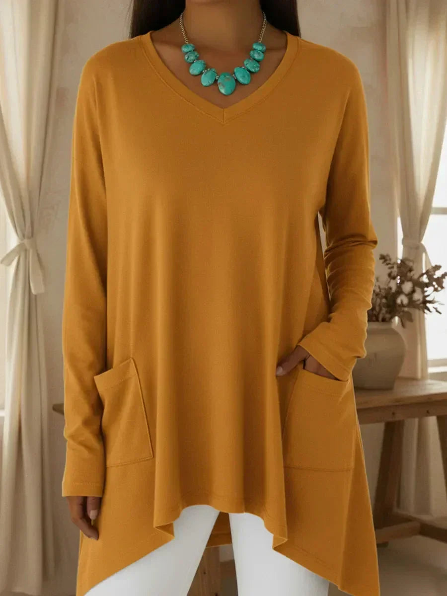 Boglarka | Relaxed V-Neck Pullover
