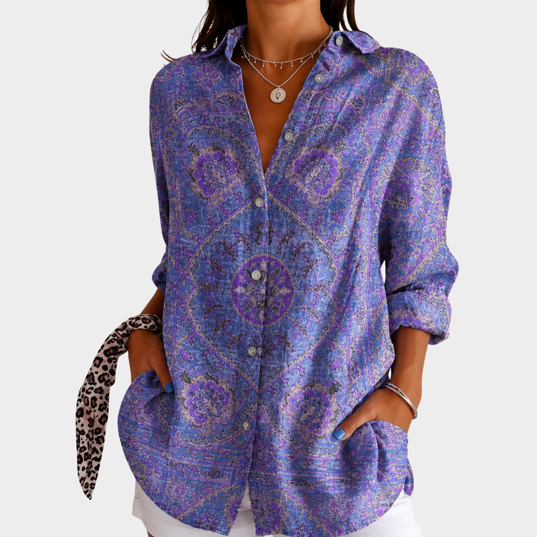 Lightweight and Colourful Blouse with Print
