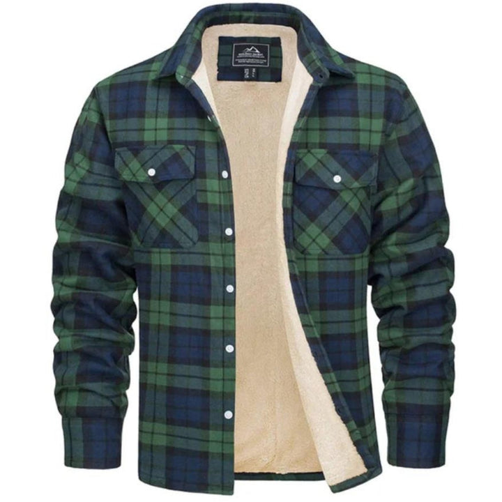 Plaid Overshirt | Men's Button-Up Fleece Lined Shirt Jacket for Winter