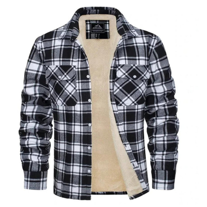 Plaid Overshirt | Men's Button-Up Fleece Lined Shirt Jacket for Winter