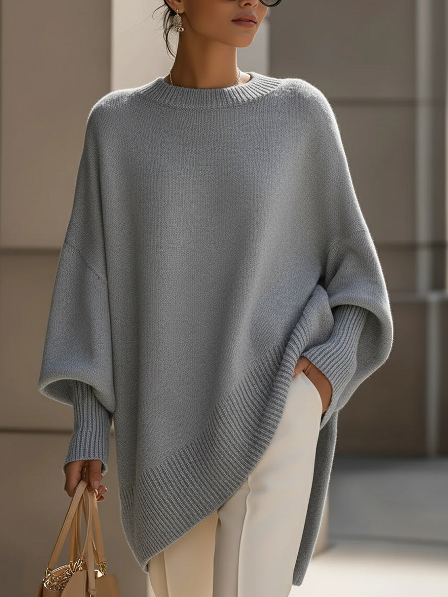 Evelyne – Elegant jumper with an asymmetrical hem