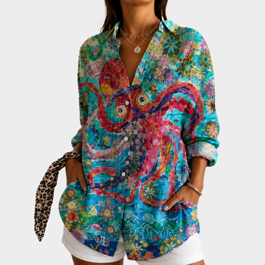 Ocean Bloom Art Blouse