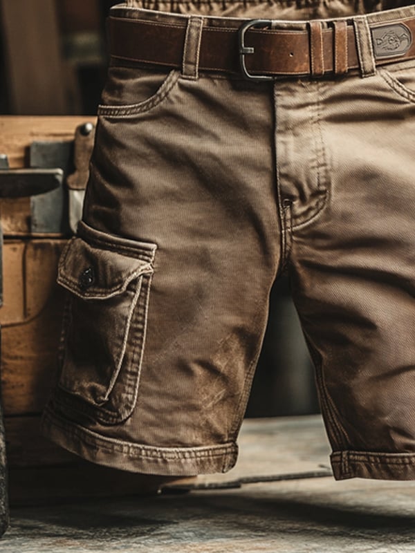 Ben | Retro Short Cargo Trousers with Multiple Pockets