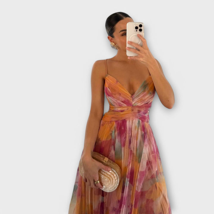 Annai – Elegant Mesh Maxi Dress