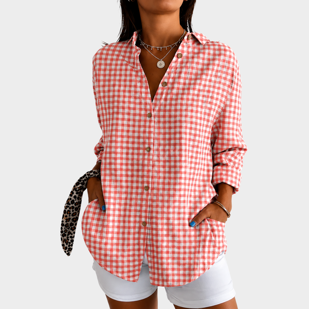 Coral Picnic Charm Blouse