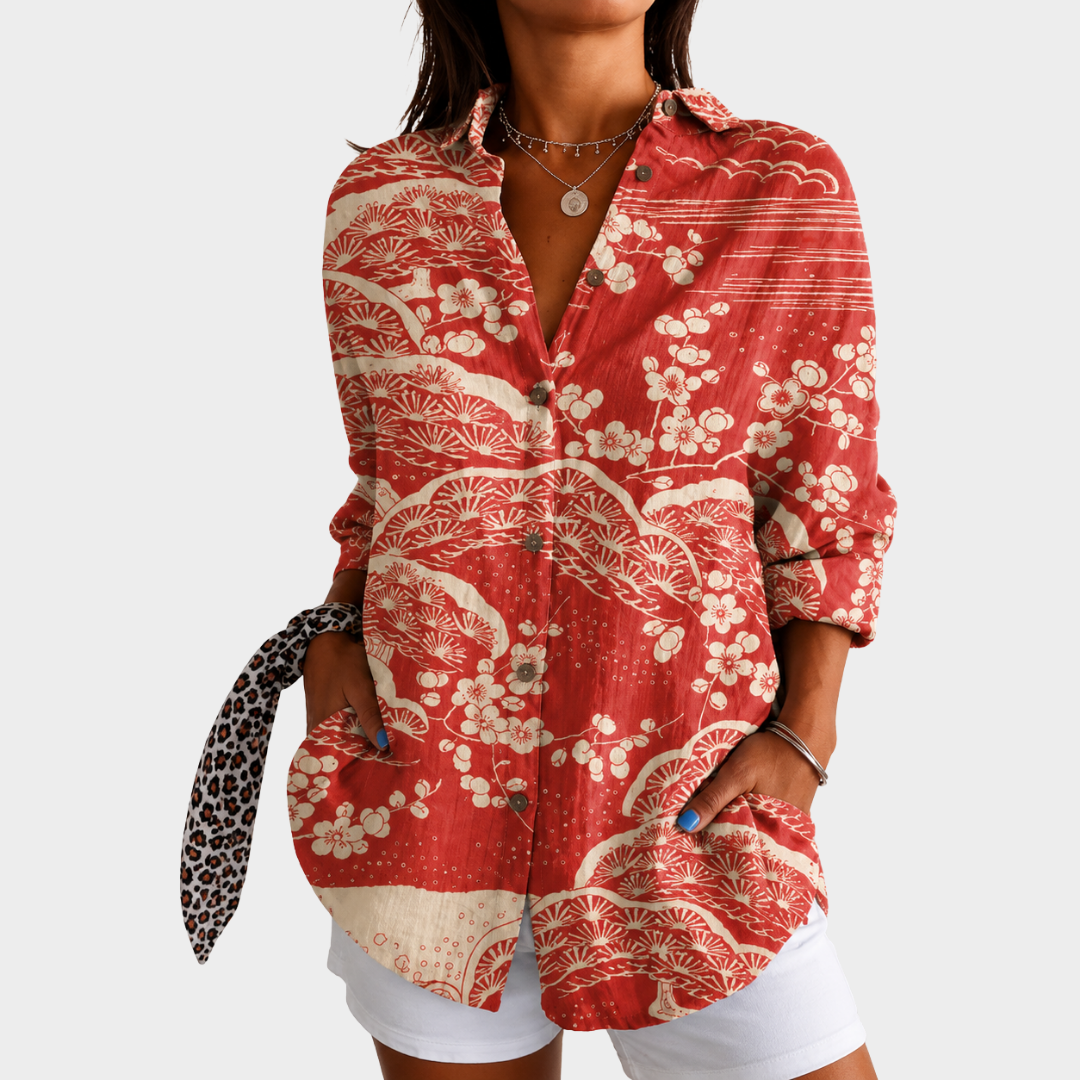 Sunset Blossom Coastal Shirt