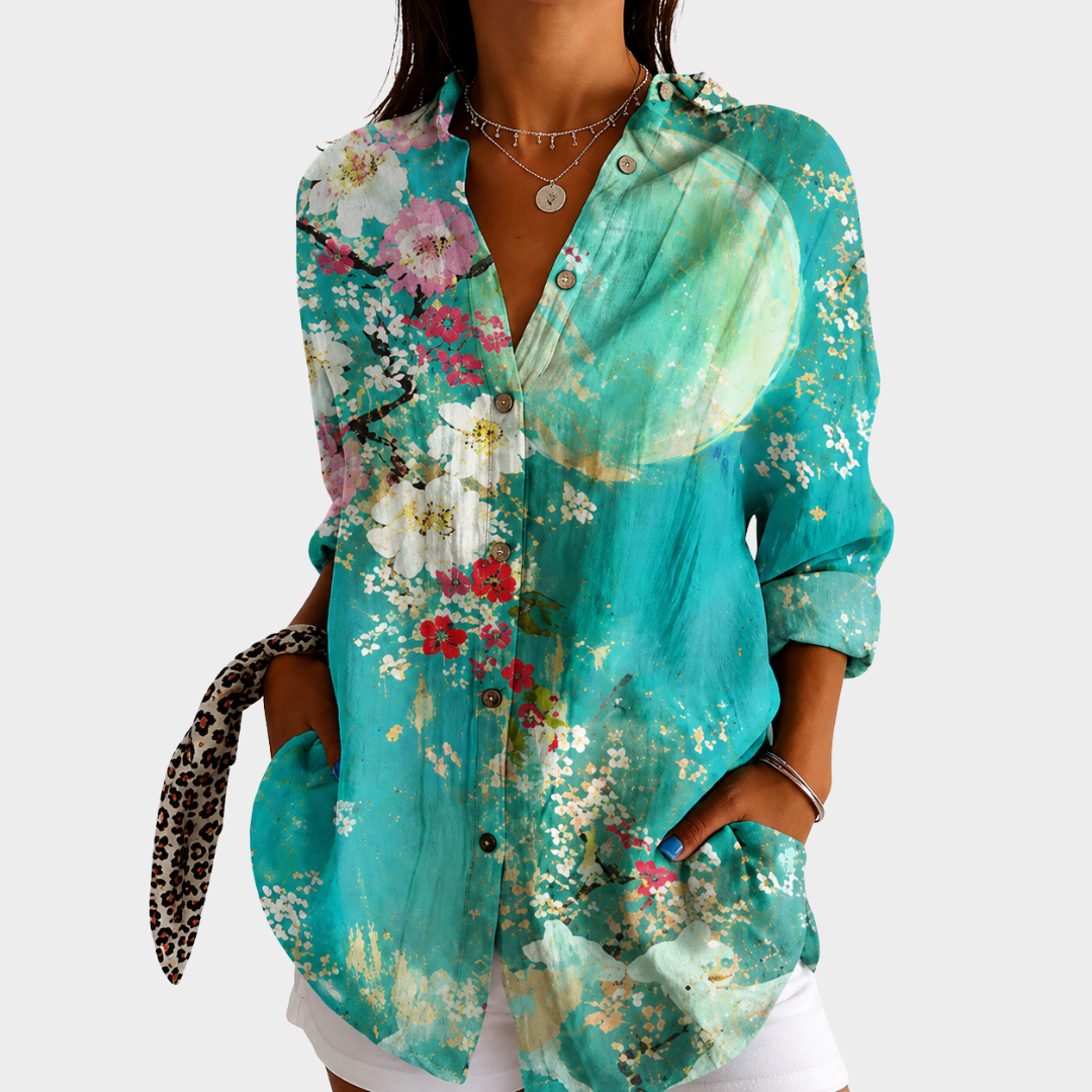 Coastal Bloom Moonlight Blouse