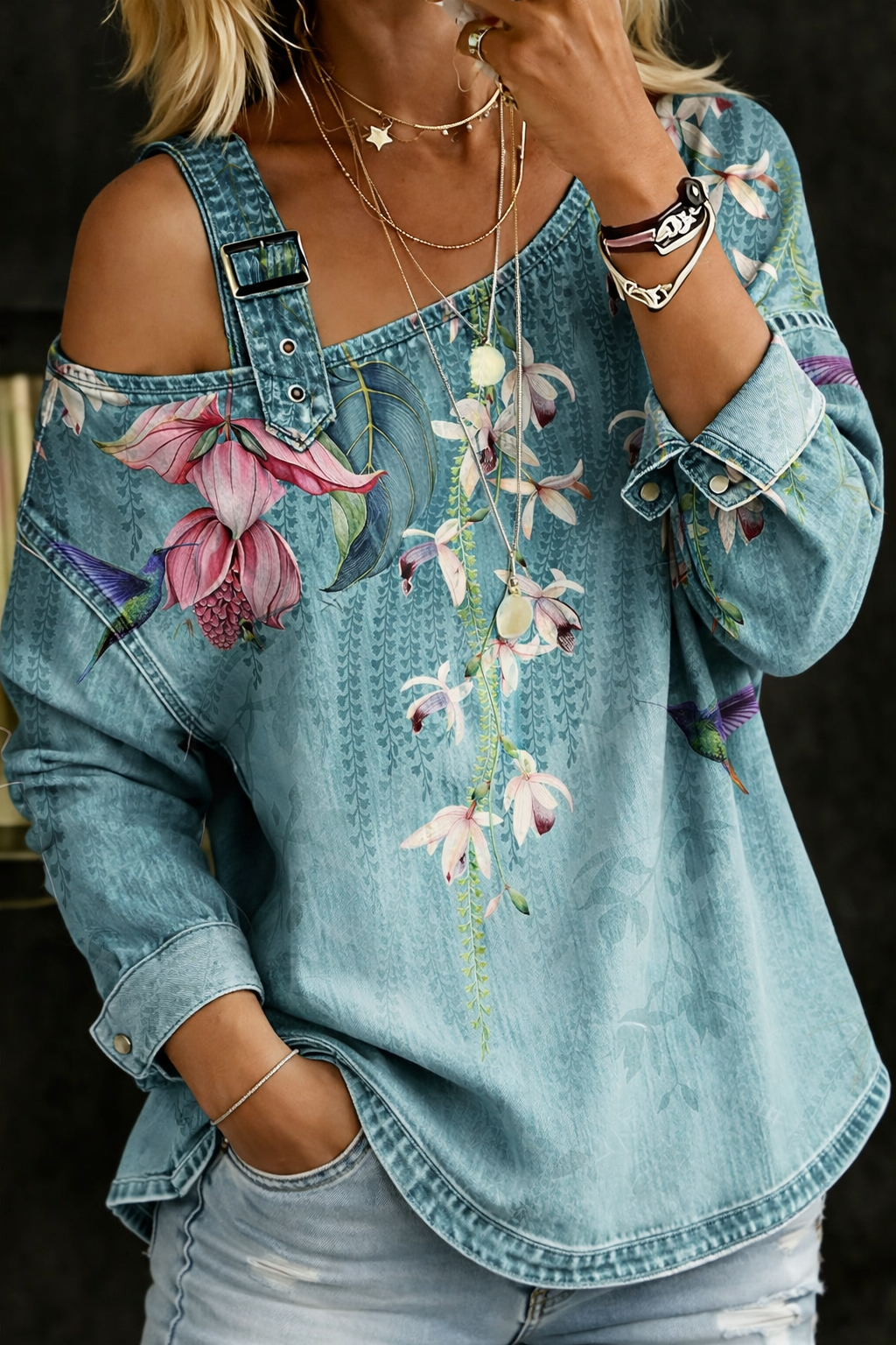 Danielle | Denim Top Close to the Shoulder