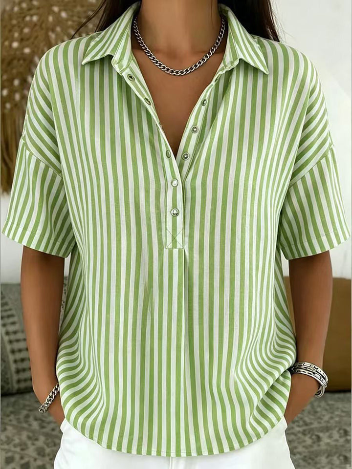Luna | Classic Striped Short Sleeve Top
