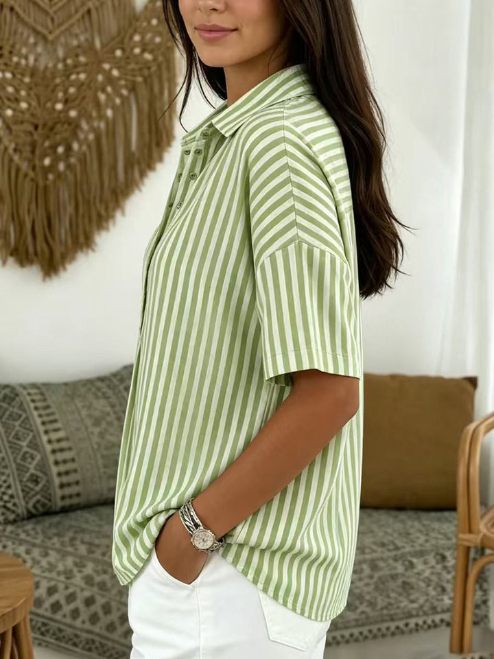 Luna | Classic Striped Short Sleeve Top