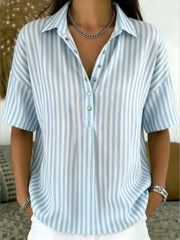 Luna | Classic Striped Short Sleeve Top