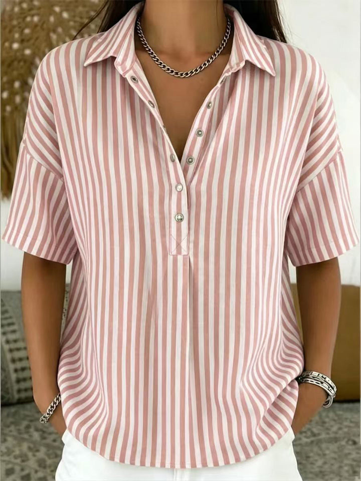 Luna | Classic Striped Short Sleeve Top