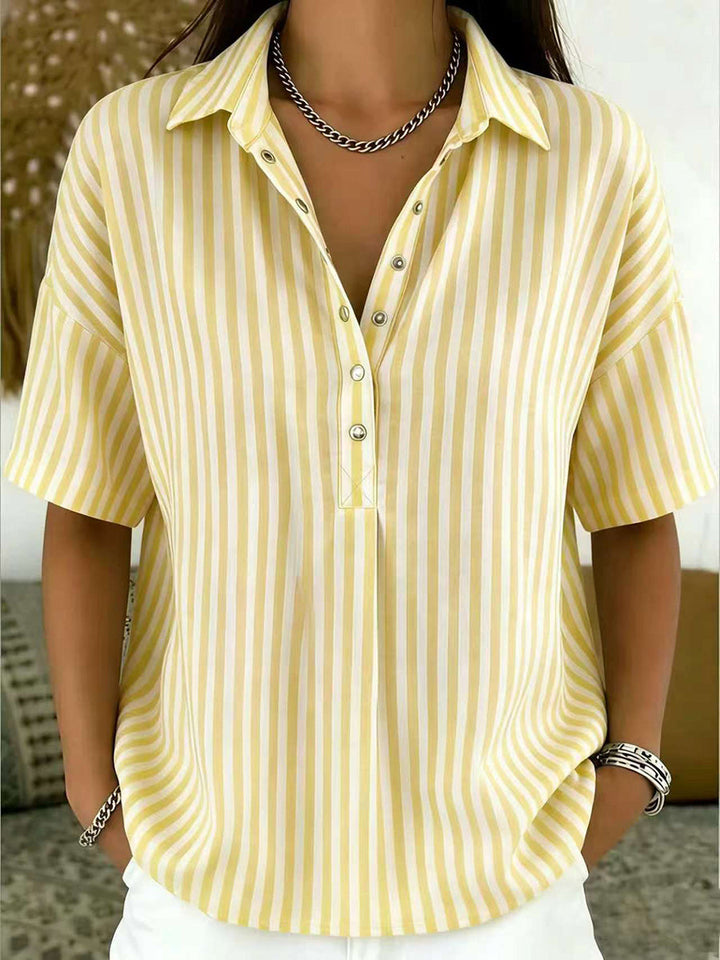 Luna | Classic Striped Short Sleeve Top