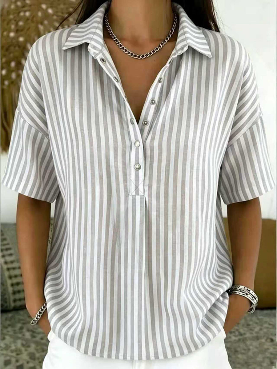 Luna | Classic Striped Short Sleeve Top