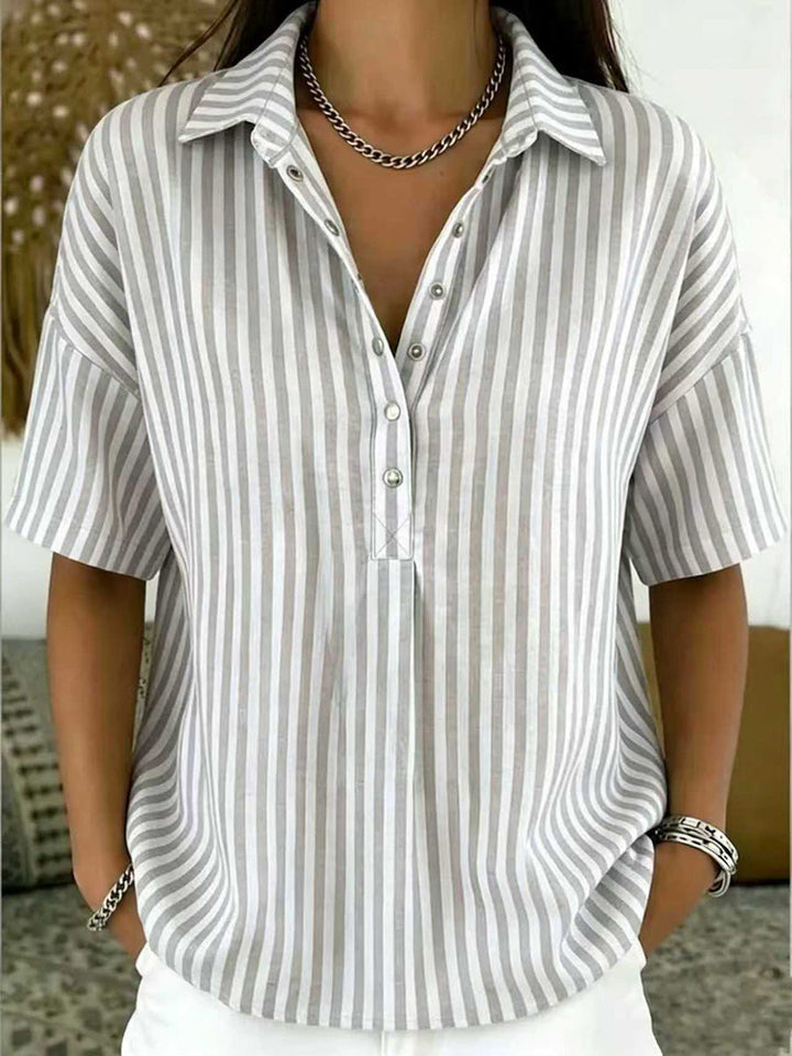 Luna | Classic Striped Short Sleeve Top