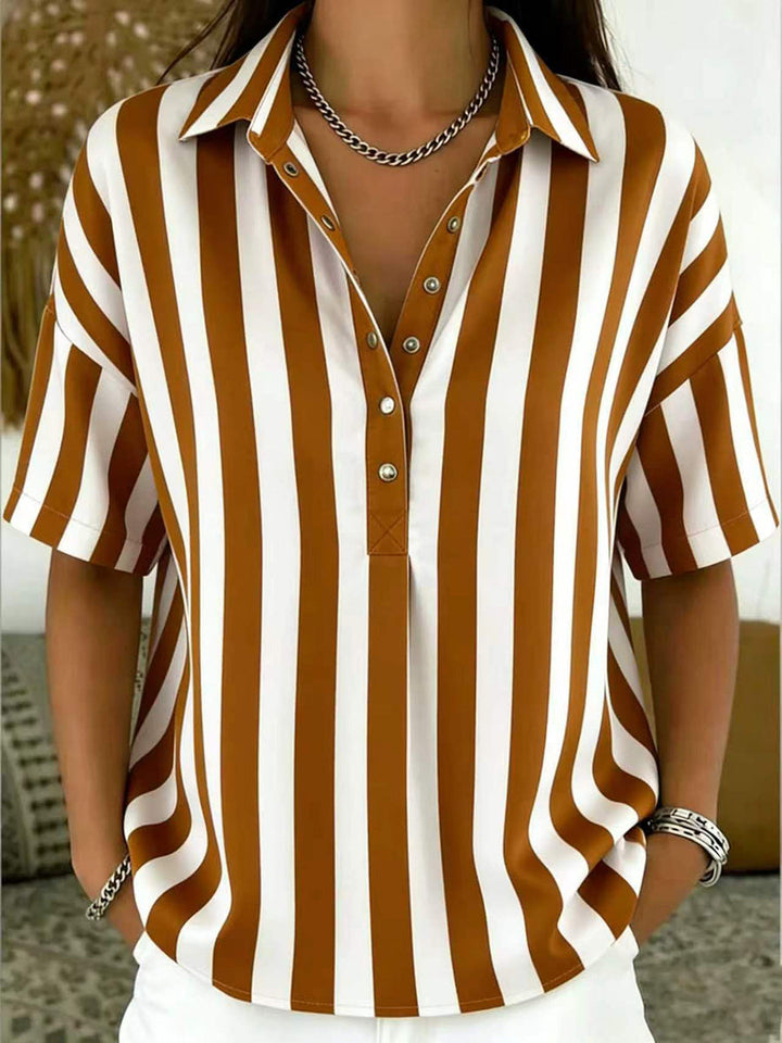 Luna | Classic Striped Short Sleeve Top