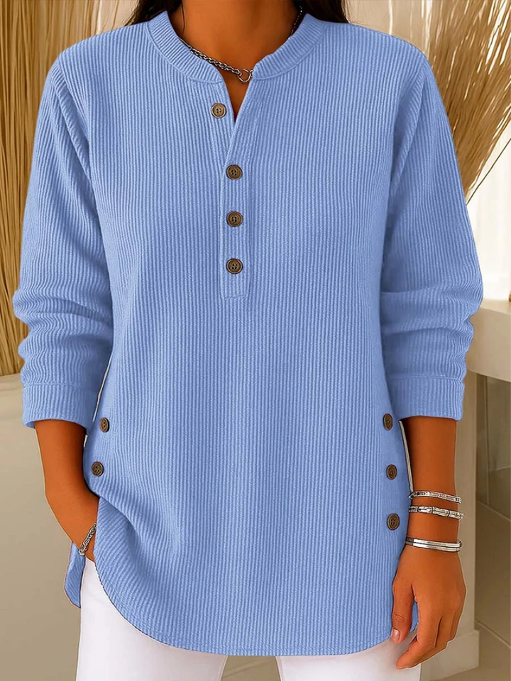 Livia | Elegant Knit Sweater with Button Accents