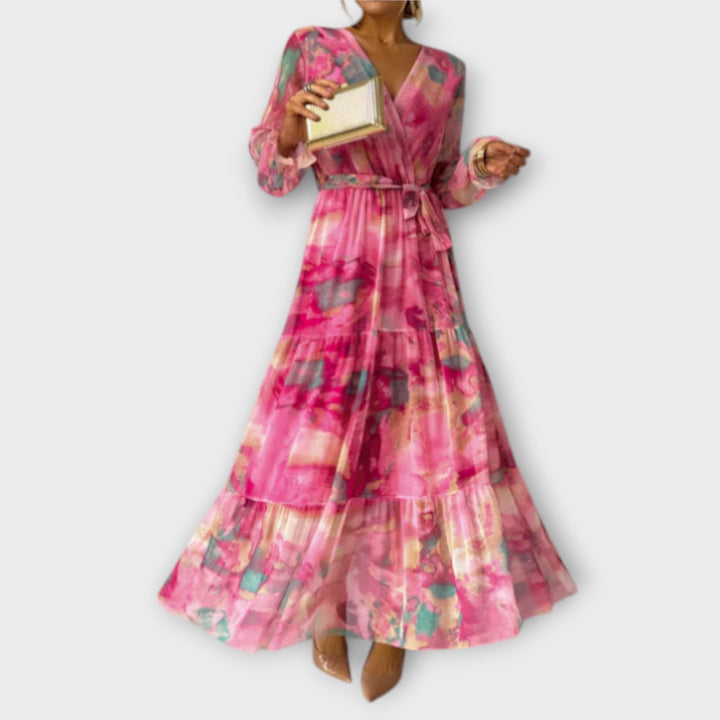 Evelyn – Watercolor Dream Maxi Coat