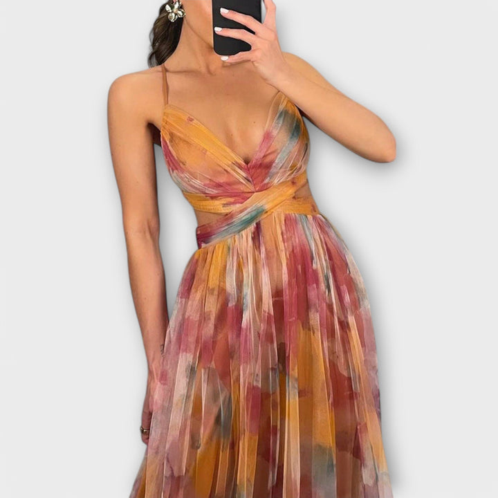 Annai – Elegant Mesh Maxi Dress