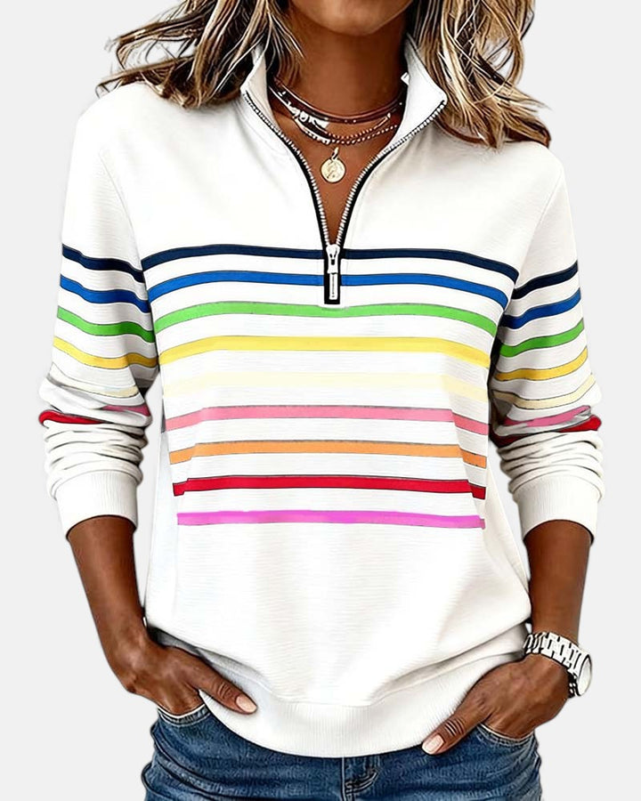 Ariella | Striped Zip Hoodie