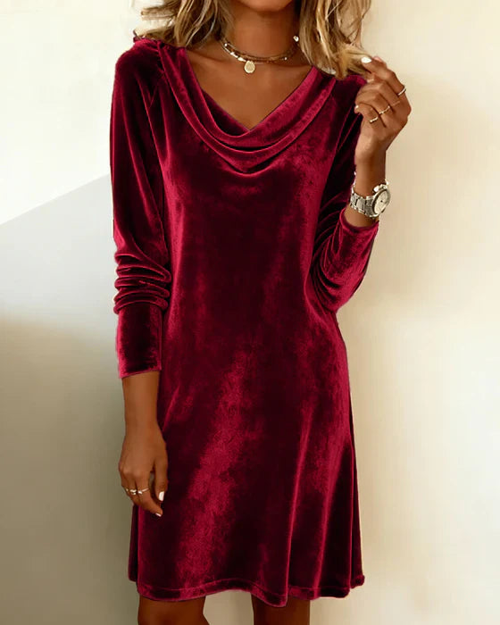 Loose velvet dress for women