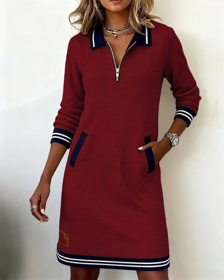 Sylvie | Chic Cotton Dress with Long Sleeves