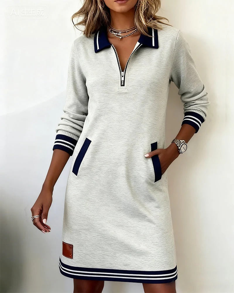 Sylvie | Chic Cotton Dress with Long Sleeves