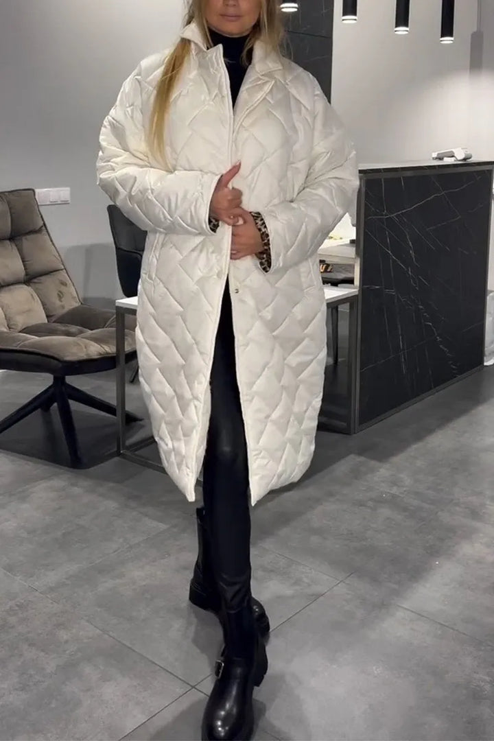 Ofira – Reversible quilted coat with leopard print lining