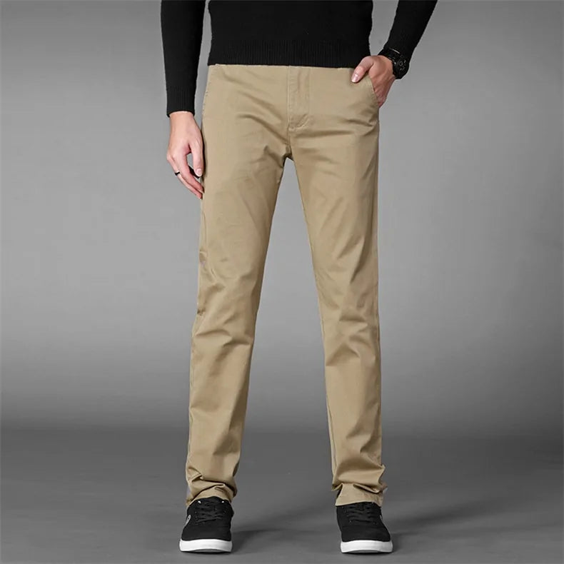 GolfThing Men's Fitted Golf Chinos - Golf Trousers in Grey
