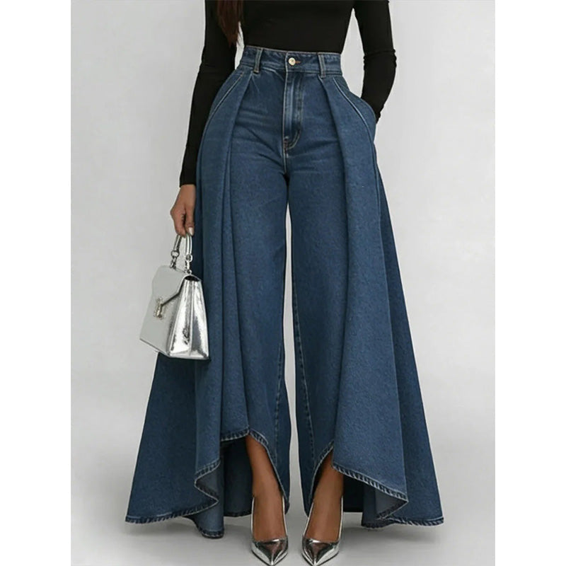 👖✨ Avant-garde, wide high-waisted jeans