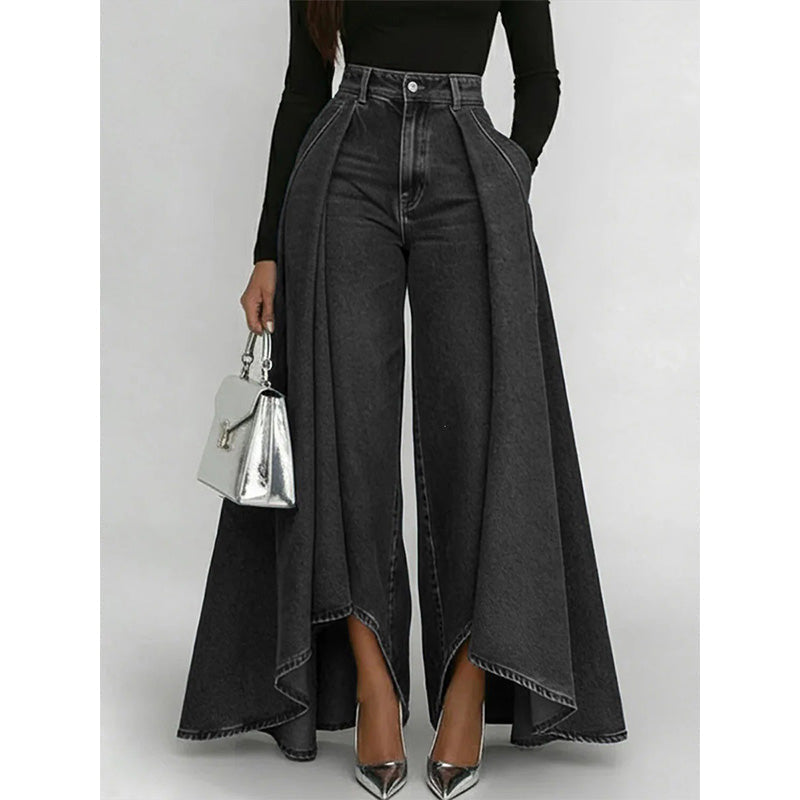 👖✨ Avant-garde, wide high-waisted jeans