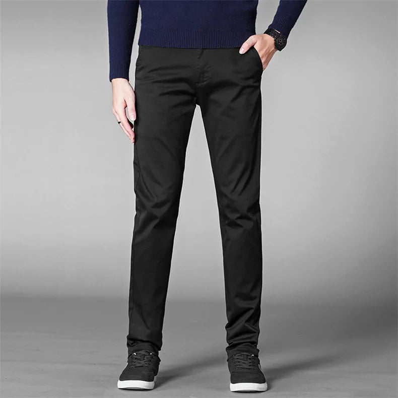 GolfThing Men's Fitted Golf Chinos - Golf Trouser in Khaki