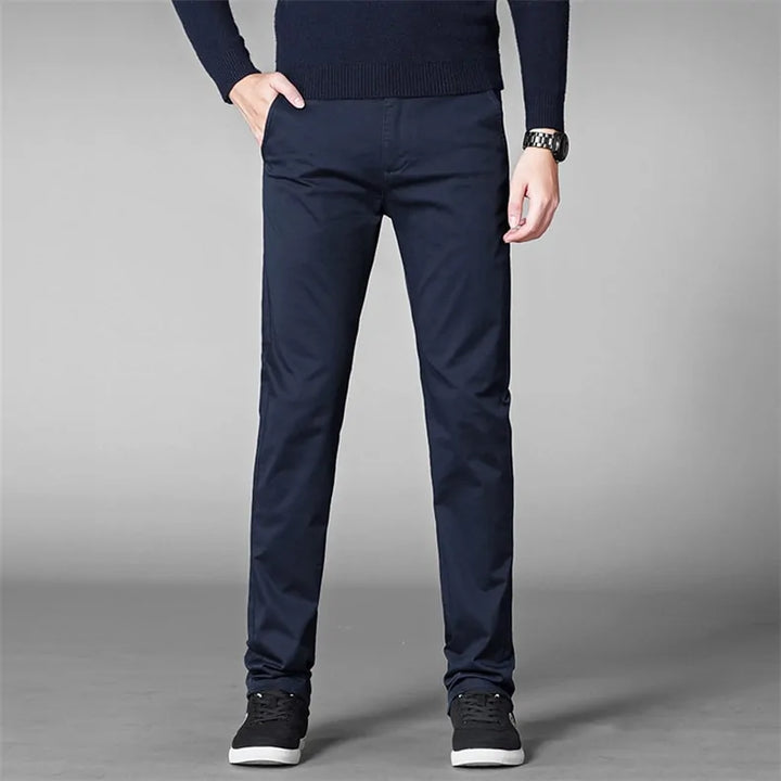 GolfThing Men's Fitted Golf Chinos - Golf Trousers in Grey
